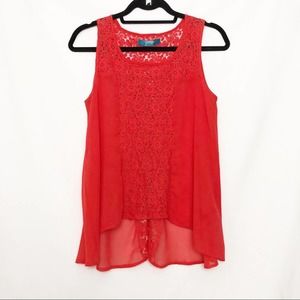 Buttons by Francesca’s sheer floral lace tank top size Small